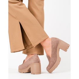 W. Potocki Női velúr magas sarkú cipő Potocki bézs 2