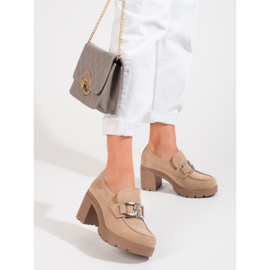 W. Potocki Bézs színű velúr magas sarkú cipő a Potocki cégtől 2