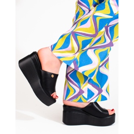 Goodin Női magas ékek fekete ékekkel 2