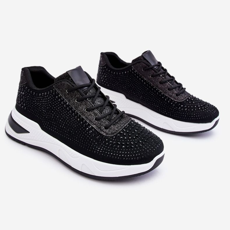 Női tornacipő cirkóniával Black Raiden fekete 1