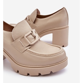 Lemar Elegáns cipő oszlopon, bézs Harmell díszítéssel 1