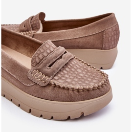 Lemar Milana Suede Platform Loafers Sötétbézs 1