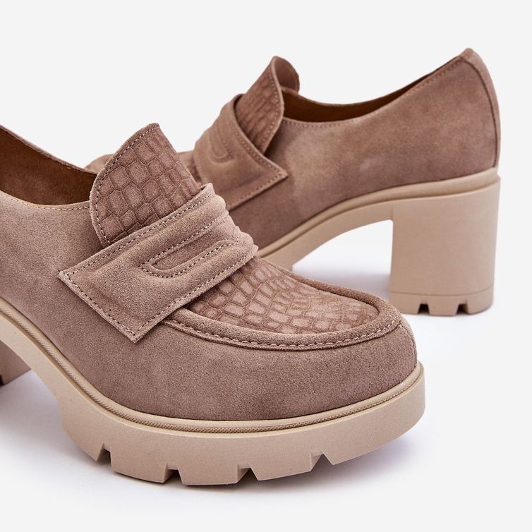 Lemar Arabell Suede vaskos sarkú és platformcipő, sötét bézs 1