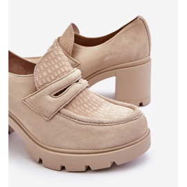 Lemar Arabell Suede Chunky Heel and Platform Shoes Világos bézs 1