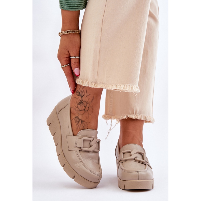 Lemar Felicita Beige Patent Wedge Loafers bézs 1 Lemar Felicita Beige Patent Wedge Loafers bézs 1