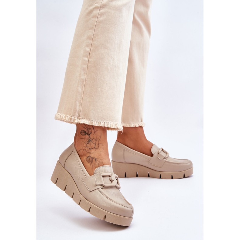 Lemar Felicita Beige Patent Wedge Loafers bézs 2 Lemar Felicita Beige Patent Wedge Loafers bézs 2
