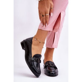 Vinceza Fekete Marra bőr lapos sarkú naplopók 1