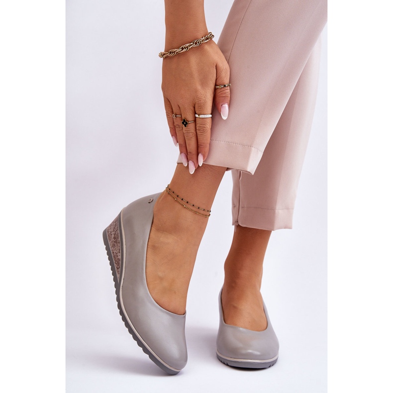 Vinceza Szürke Graysen Classic Wedge szivattyúk 1