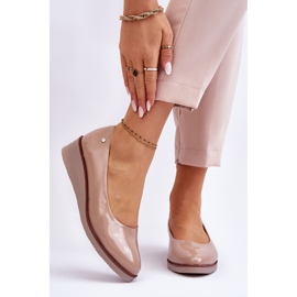 Vinceza Klasszikus Patent Wedge Pumps Bézs Paola 1