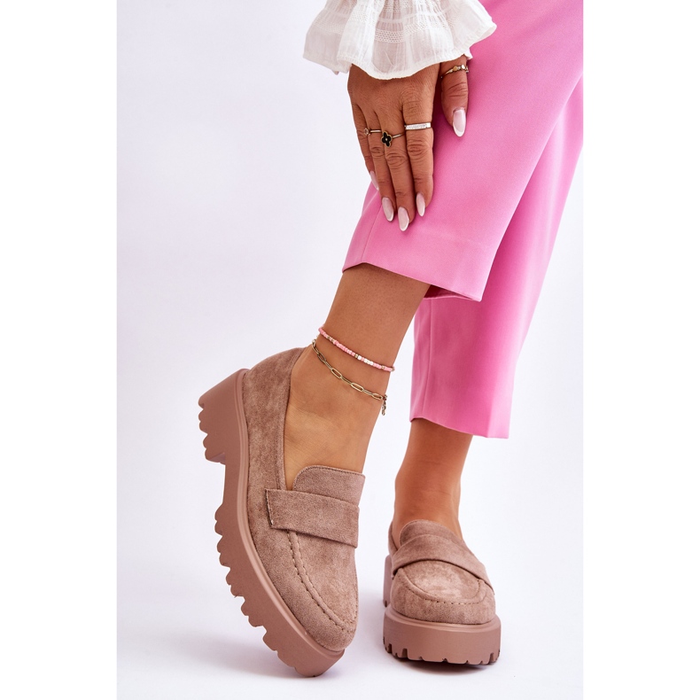 Vinceza Klasszikus Suede Loafers Loafers Beige Corrin bézs 1