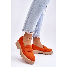 Vinceza Corrin Classic Suede Loafers Loafers Narancs 2