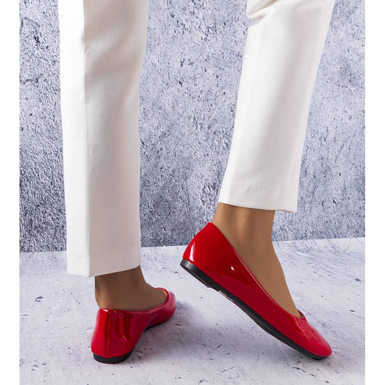 BM Méthot piros klasszikus lakk balerinák 1