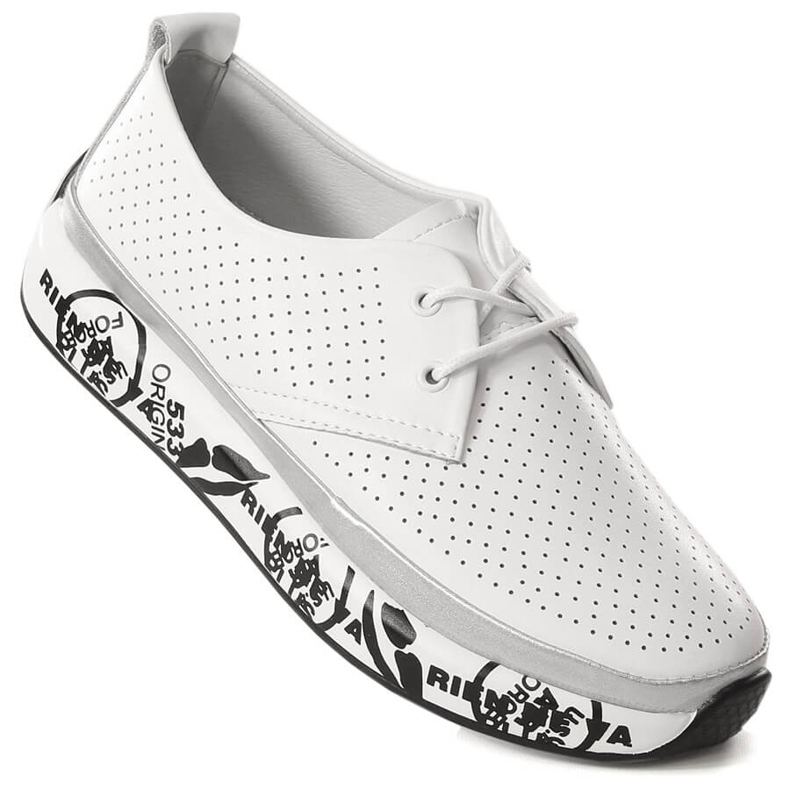 Női bőr cipő a platformon fehér T.Sokolski W23-29 1