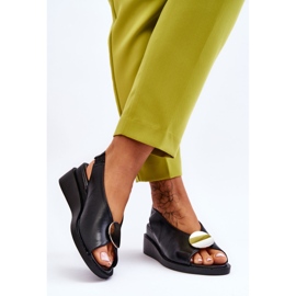 Vinceza Női bőr szandál fekete Justice 2