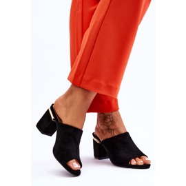 Vinceza Női velúr magassarkú papucs fekete Carter 2