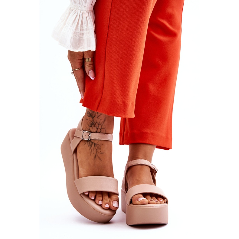 Vinceza Női Nude Casen vaskos platformszandál rózsaszín 1