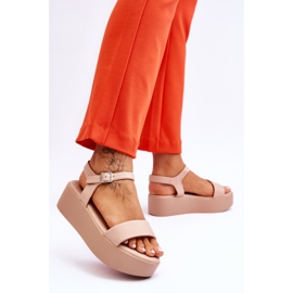 Vinceza Női Nude Casen vaskos platformszandál rózsaszín 2