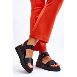 Vinceza Női bőr szandál fekete Katte 2