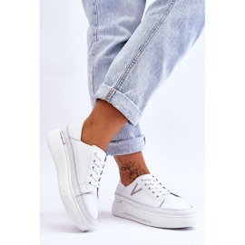 Vinceza Női Bőr Platform Sportcipő Fehér Saul 2
