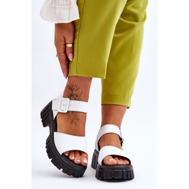 Vinceza Női bőr lapos szandál fehér Dean 1