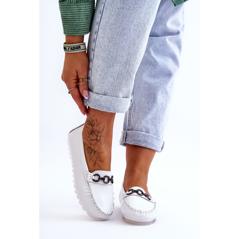 Vinceza Kényelmes női bőrcipő fehér Miguel 1