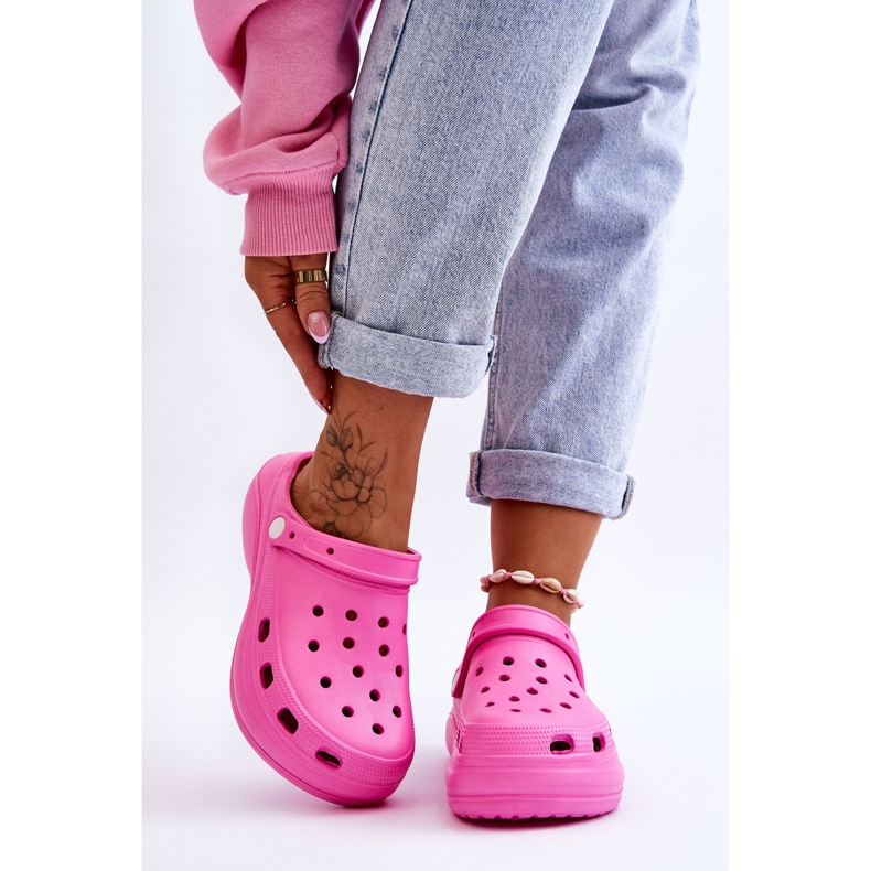 Női hab papucs Crocs Sötét Pink Coline rózsaszín 1