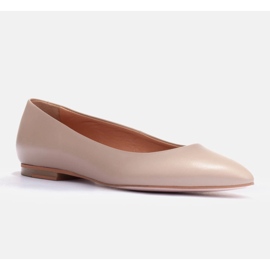 Marco Shoes Puha bőr balerinák bézs 2