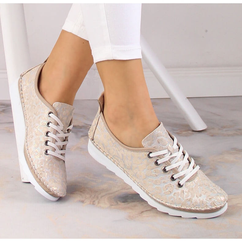 Bőr világos női sportcipő bézs Artiker 52C0691 1