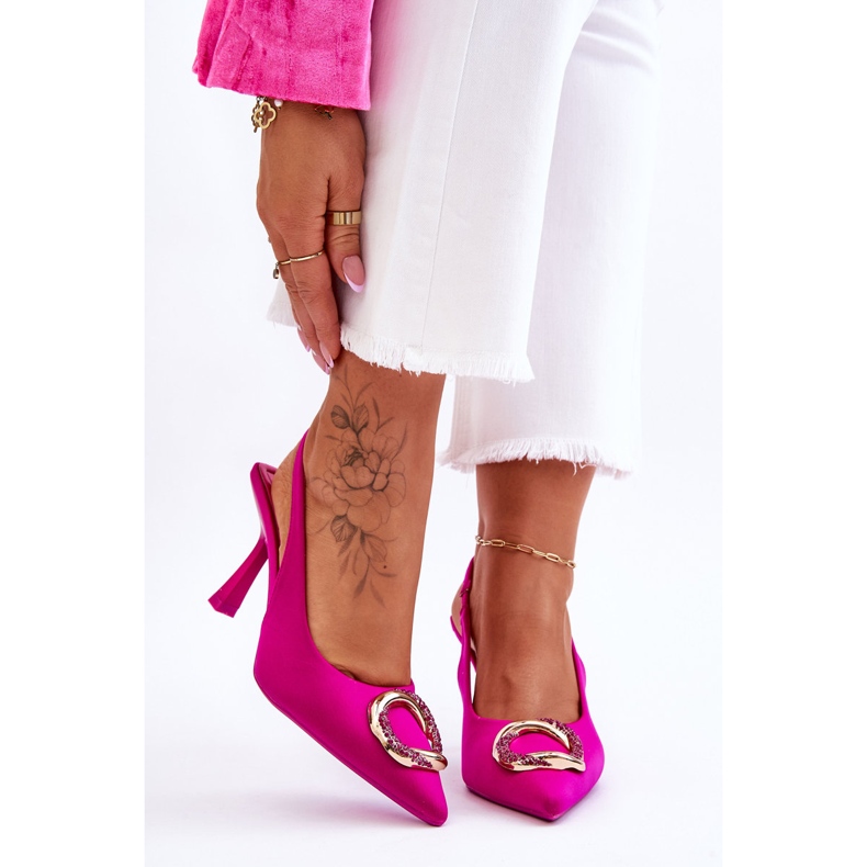 Divatos Pins Díszítés és Cirkon Fukszia Alexia rózsaszín 1