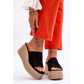 FS1 Női ék és platform papucs fekete Ysabel 2