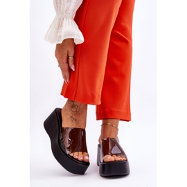 FS1 Női átlátszó ékpapucs fekete Eliane 1