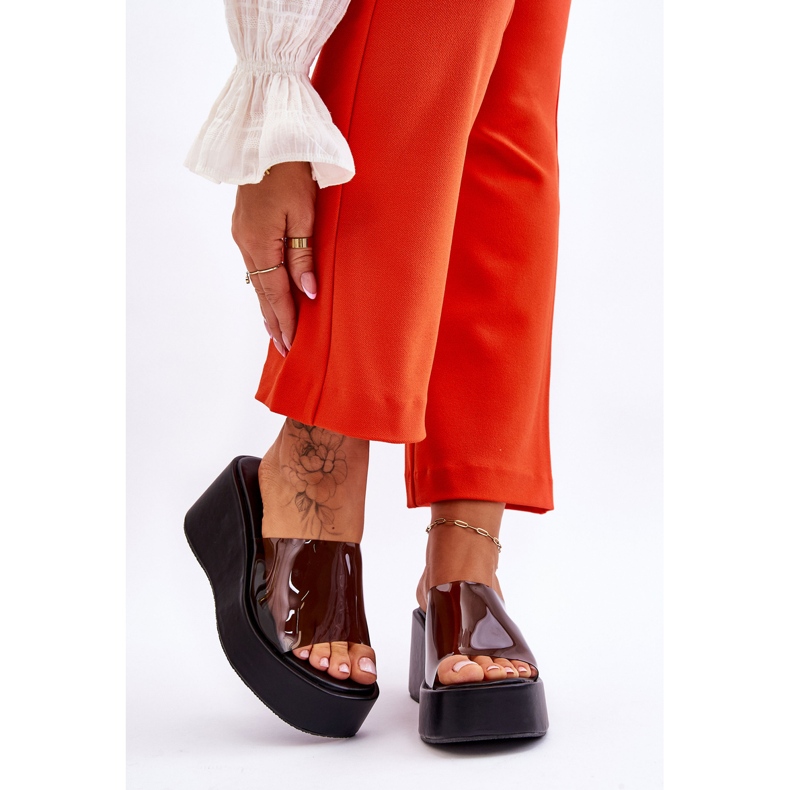 FS1 Női átlátszó ékpapucs fekete Eliane 1