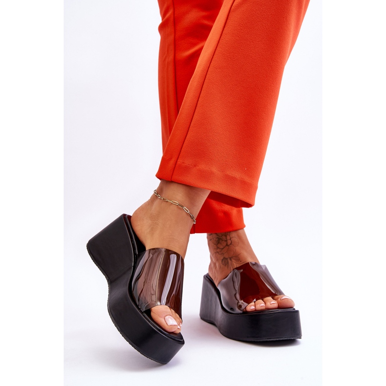 FS1 Női átlátszó ékpapucs fekete Eliane 2