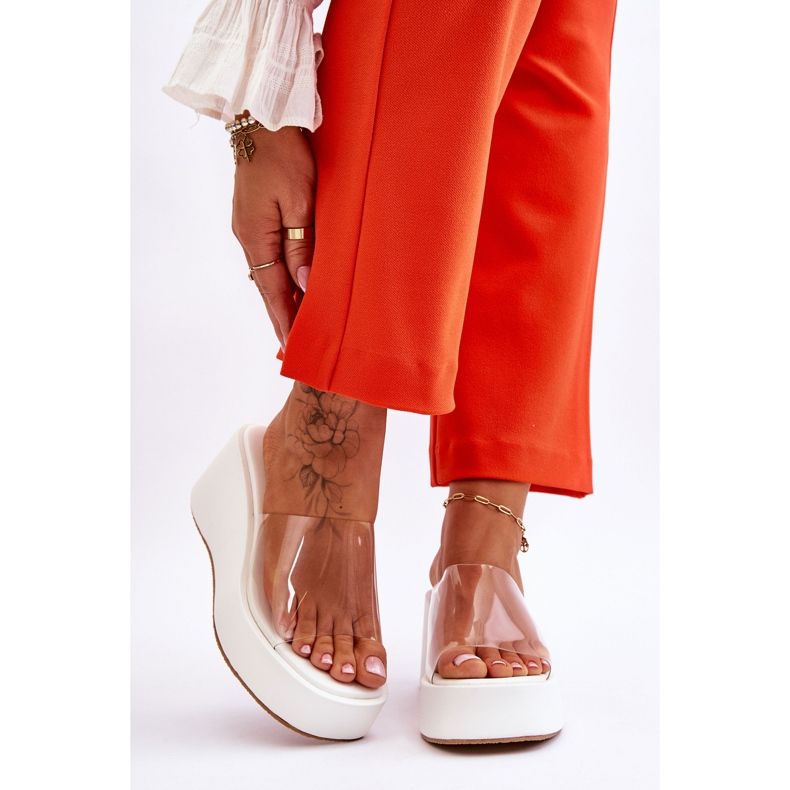 FS1 Női átlátszó ékpapucs fehér Eliane 1