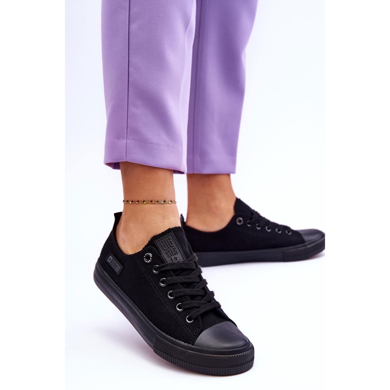 Női alacsony anyagú tornacipő Big Star KK274009 Fekete 2