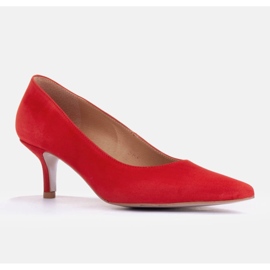 Marco Shoes Elegáns tűsarkú alsósarkú piros 1