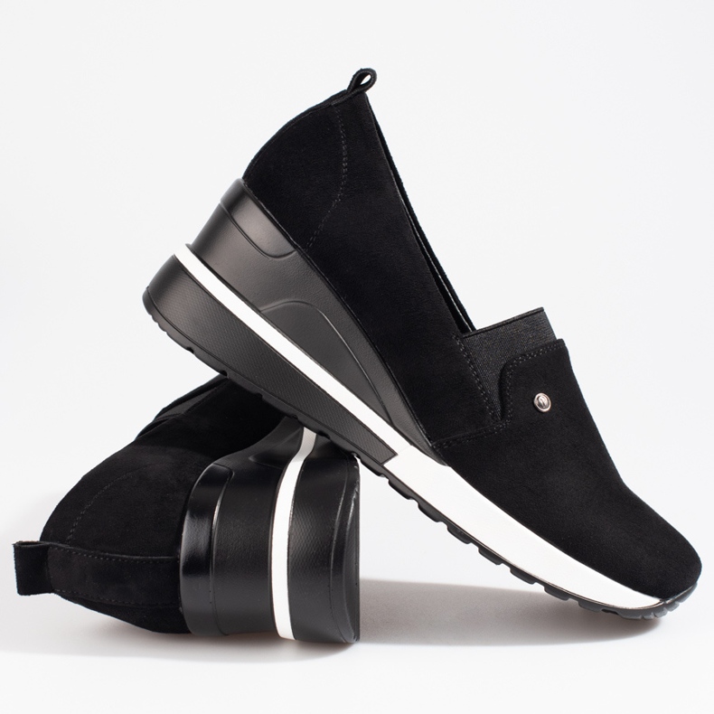 SHELOVET Női ékcipő fekete Potocki velúr 1