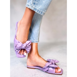Minnen Purple Bow Slides ibolya 1