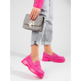 Női naplopók a platformon Shelovet rózsaszín velúr 1