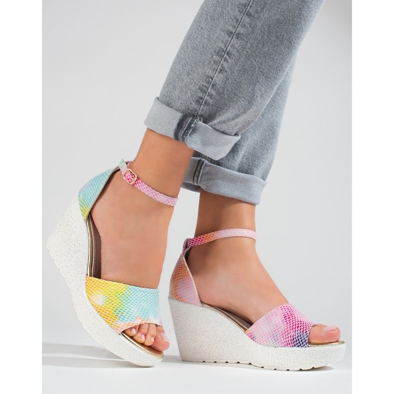 Shelovet női magas ékszandál sokszínű 2