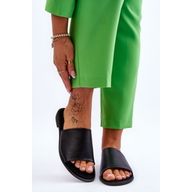 Női bőr sima papucs fekete Cerise 1