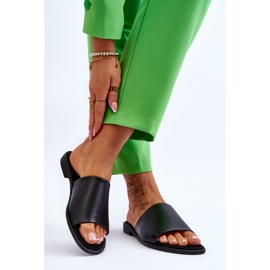 Női bőr sima papucs fekete Cerise 2