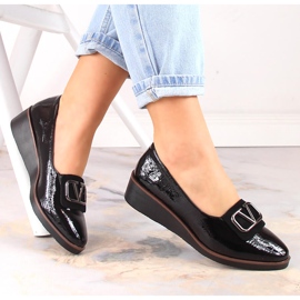 Női fekete lakkozott ékcipő Jezzi RMR2265-3 1