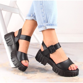 Női fekete platformszandál Vinceza SG23-7852 1