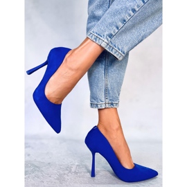 BM Női Camerin Blue velúr sarkú cipő kék 3