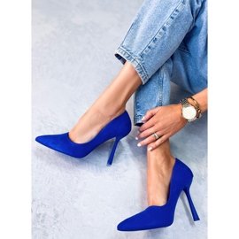 BM Női Camerin Blue velúr sarkú cipő kék 1
