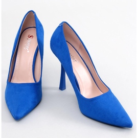 BM Női Camerin Blue velúr sarkú cipő kék 2