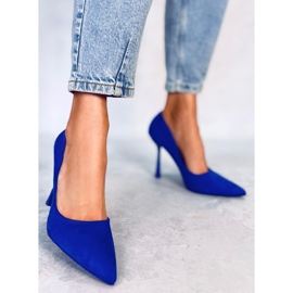 BM Női Camerin Blue velúr sarkú cipő kék 5