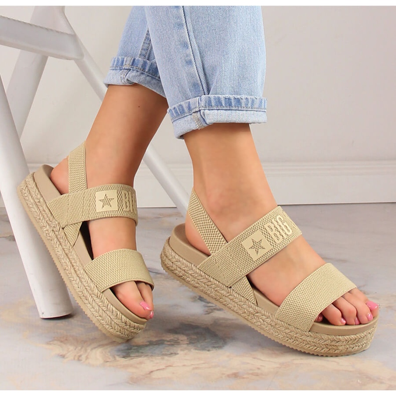 Női bebújós espadrillák bézs Big Star LL274858 1