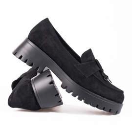 Női velúr platformcipő fekete Shelovet 1